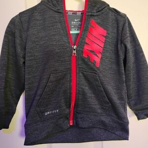 Nike Kids Gray Jacket with Red Accents